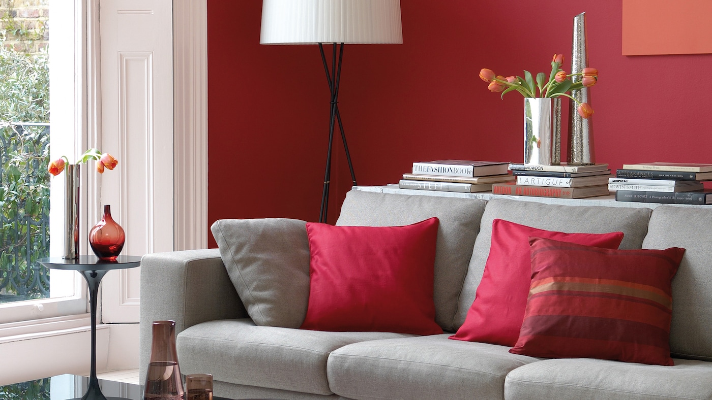 A passionate red with a touch of zingy orange, scarlet is a high-octane hue that adds energy to your interior design.