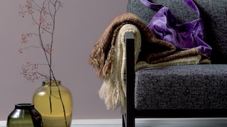 Pair smoky purple with soothing greys