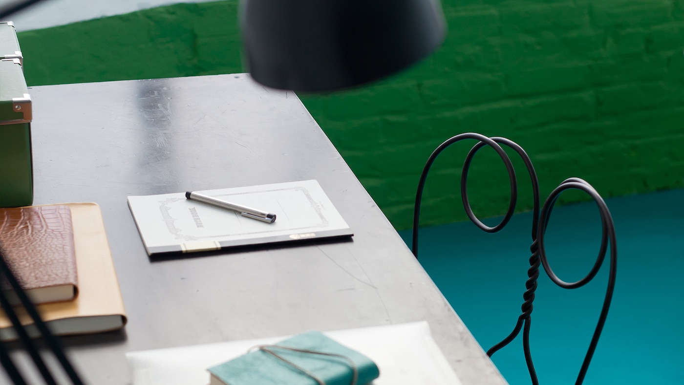 Team vivid green with bright teal + colours and products
