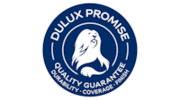 Dulux Promise guarantee logo with Dulux dog 