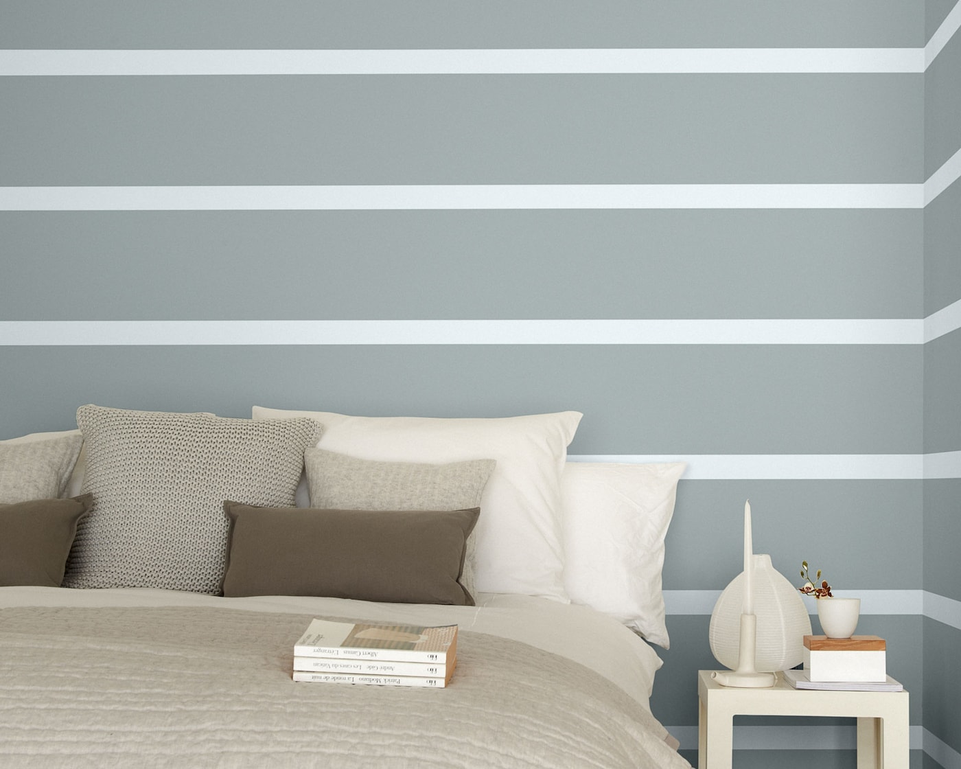 Stripes motif in a bedroom