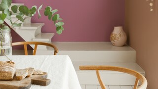 Warm purple inspires cosy dining