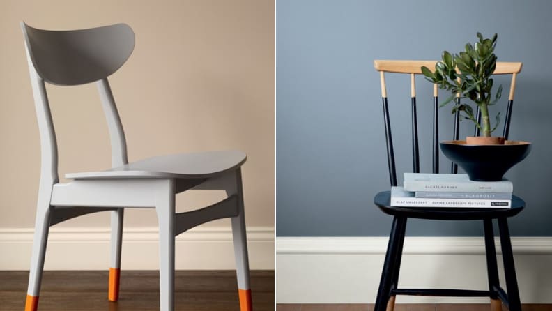 mobilier peinture laque valénite noir et béton gris