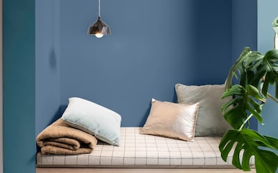 SALON MUR BLEU ARDOISE