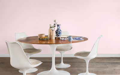 SALLE A MANGER MUR BOUTON DE ROSE