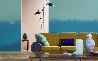 SALON MUR BLEU CARAIBES