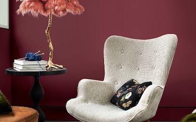 SALON MUR ROUGE BORDEAUX