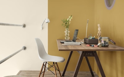 BUREAU MUR OCRE DORE