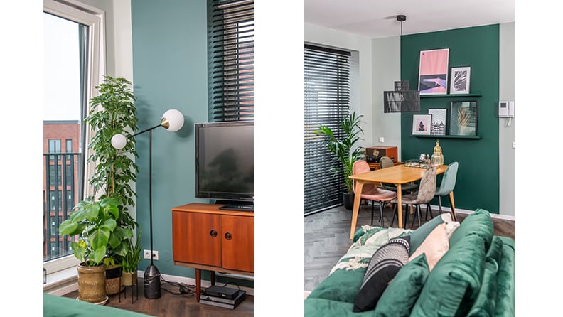 Foto’s naast elkaar: Interieurtip, laat kleuren goed overal terugkomen