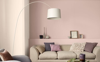 Flexa Strak Schemerroze woonkamer