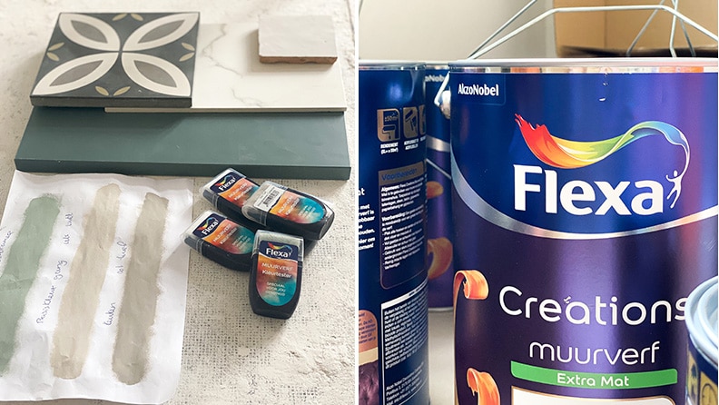 Een klein moodboard met stalen geeft direct overzicht en richting voor het kleurenpalet van je huis