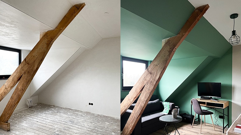  Voor en na situatie van de slaapkamer van Koen