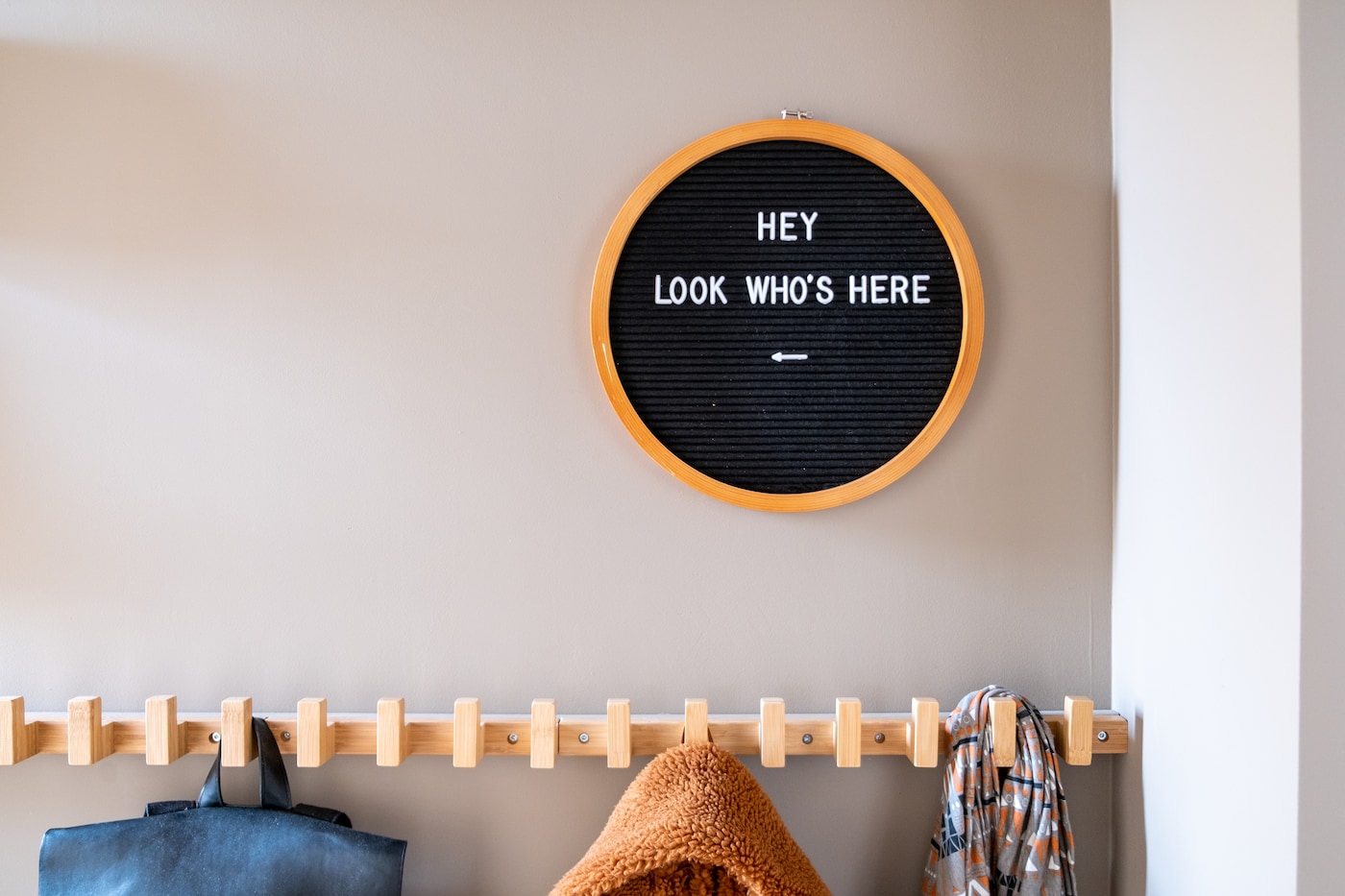 Bamboe kapstok in de hal