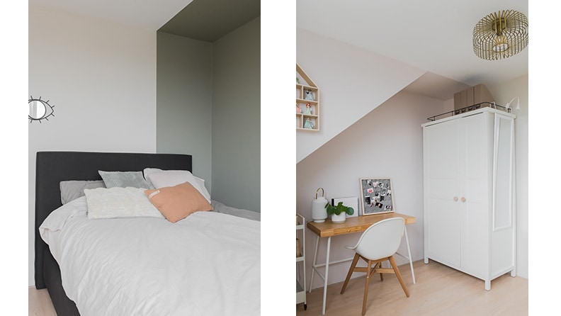 Door nisjes te schilderen met kleur creëer je aparte zones