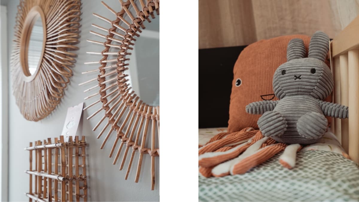 Laat kleuren en materialen in de kamer terugkomen