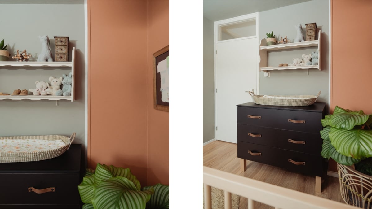 1: Door met banen te werken creëer je een mooi lijnenspel, 2: Ondanks kleurgebruik toch een rustige sfeer