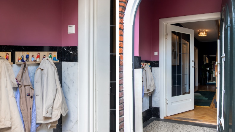 Resultaat na een dag schilderen van de hal