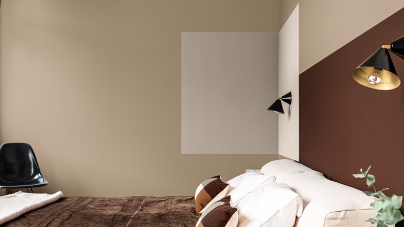 Warme slaapkamerinspiratie met bruintinten en neutralen