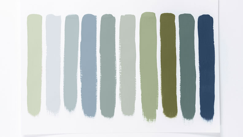  verschillende tinten groen en groenblauw