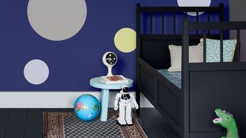 Usá círculos para recrear el espacio en el dormitorio de tu hijo