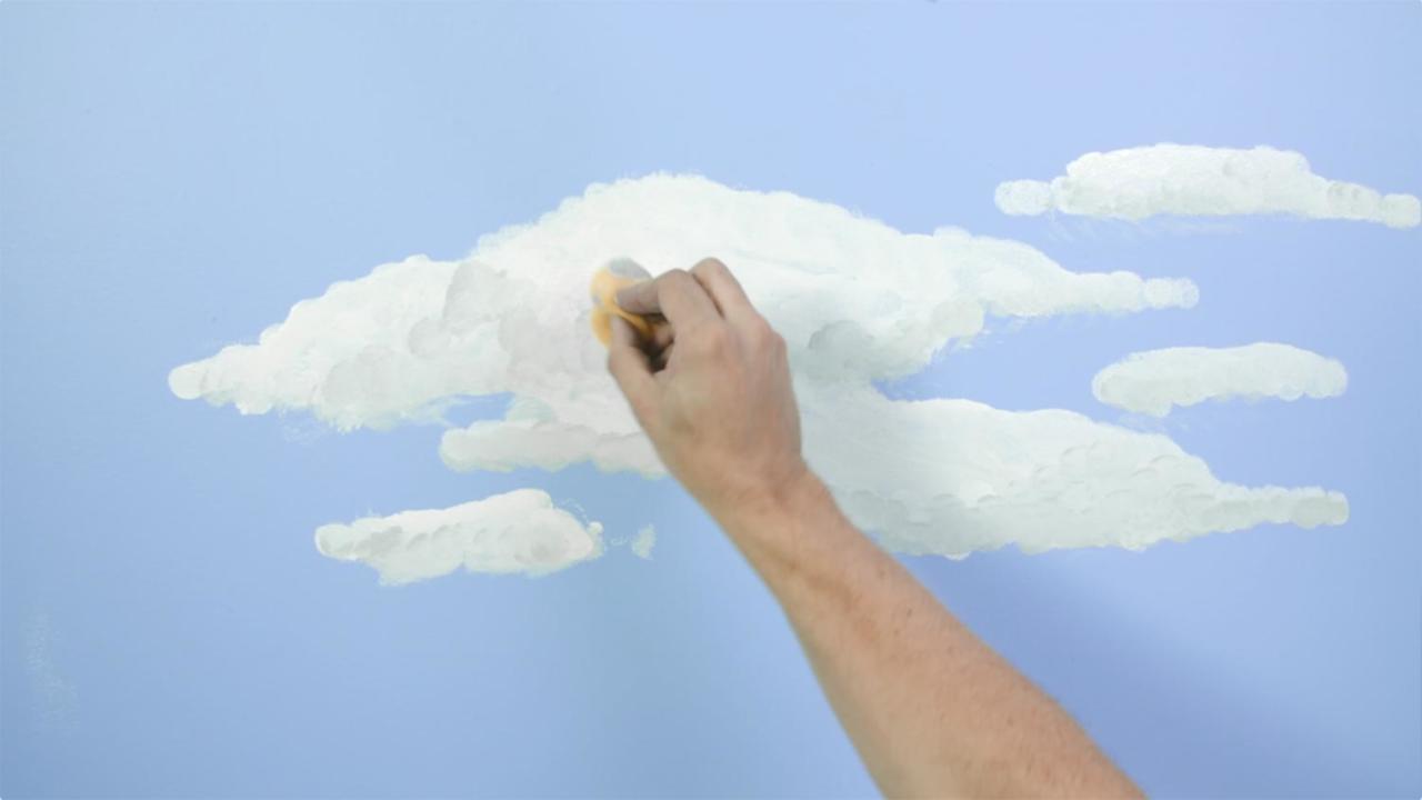 peindre une petite nuage chambre enfant