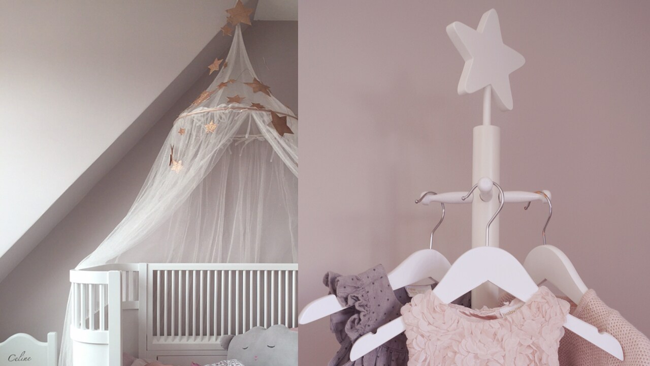 meisjeskamer  in zachte kleuren inspiratie