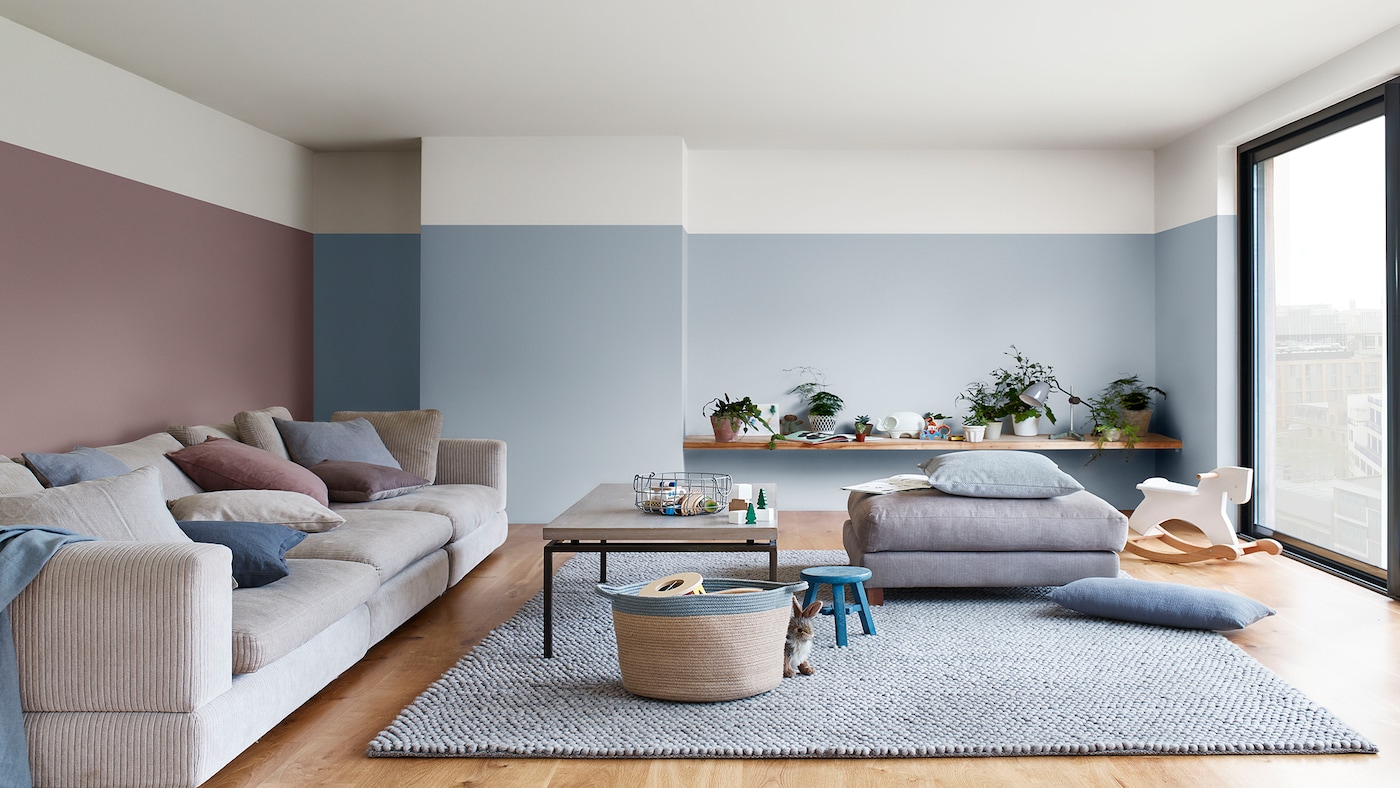 Moderne kleuren in de woonkamer