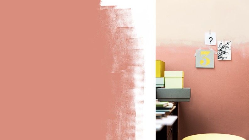 Farve copperorange malet i ombreeffekt