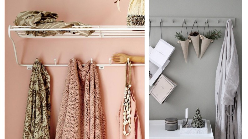 Vægknage Bilde t.v @rum21 farve Copper Orange. Bilde t.h @carlasofiemolge  farve Misty Le Havre.