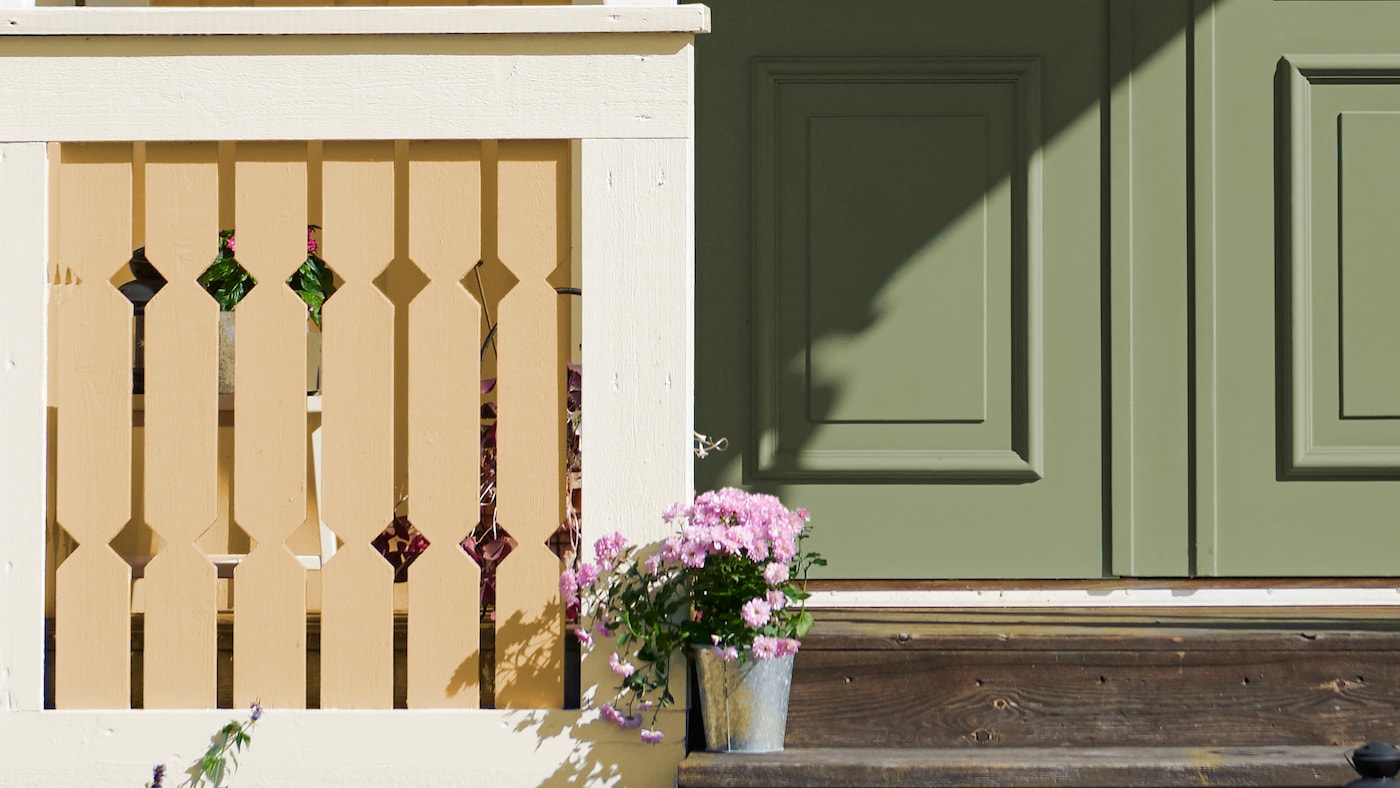 Gul træfacade maling