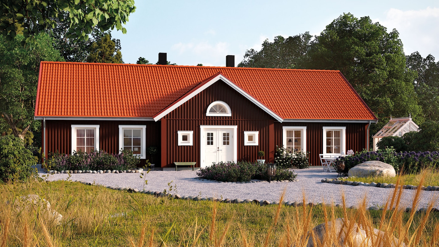 Klassisk rød farve til hus