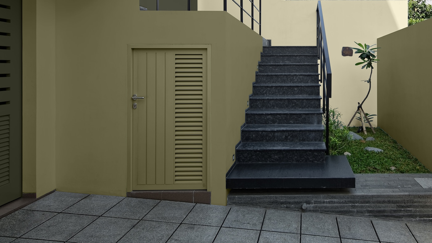 Putsfacaden ble grøn