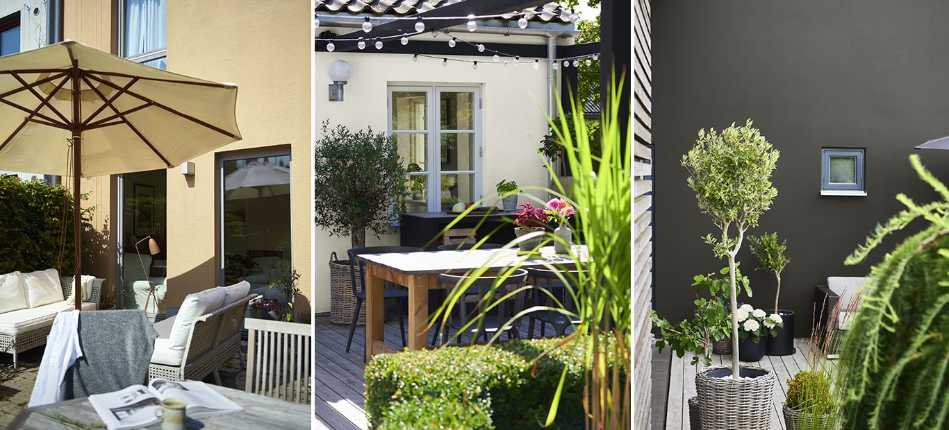 Murfasader i gult, hvit og grått