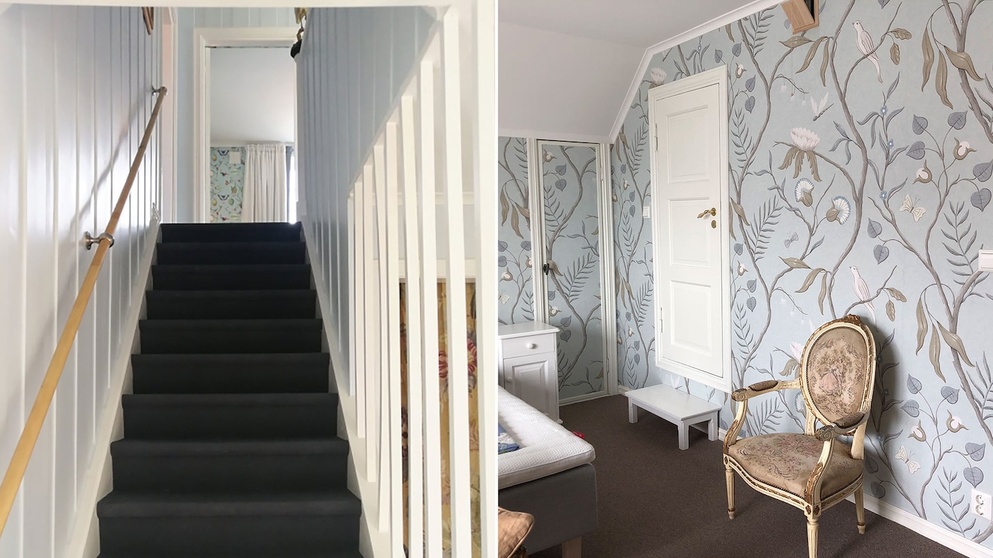 Blå farger i sommerhuset til Finn Schjøll