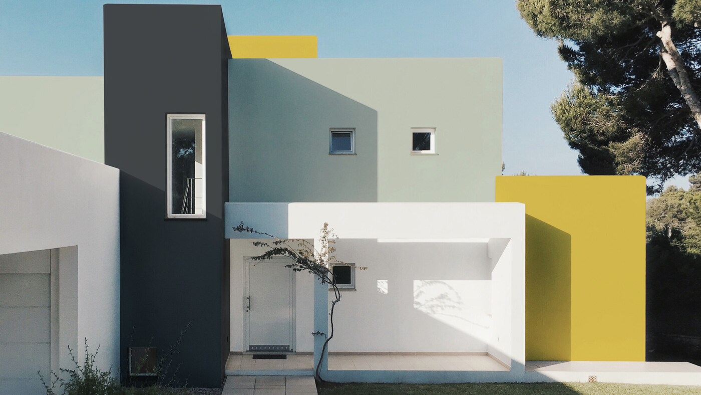 Funkishus malt i farger