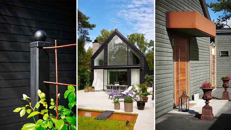 Vakre mørke farger til beisede hus