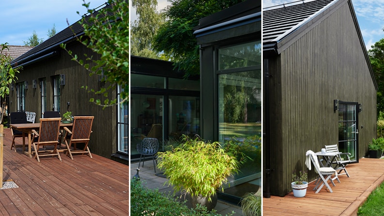 Beis i nyanser i grønt og blått gir særpreg til huset