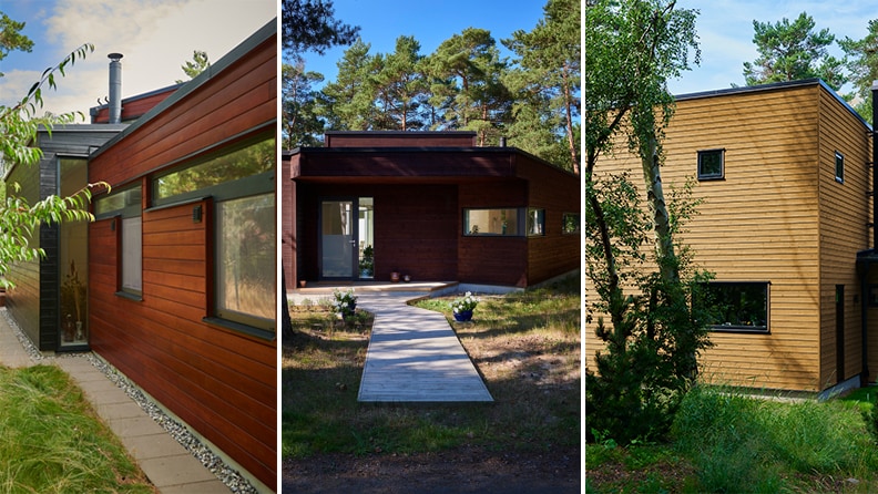 Varme transparente fargetoner gir huset et tradisjonelt med allikevel spennende uttrykk med beis