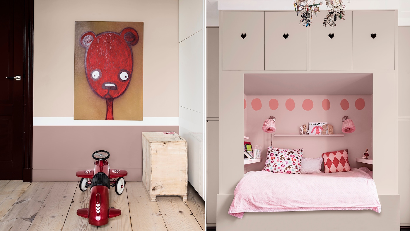 Gule farger malt på barnerommets vegger