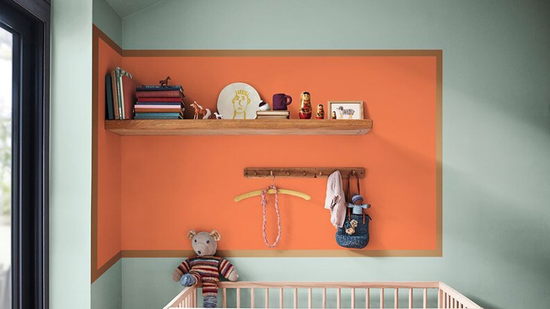 kontrast-farger-på-barnerom-malt-i-grønt-og-orange 5