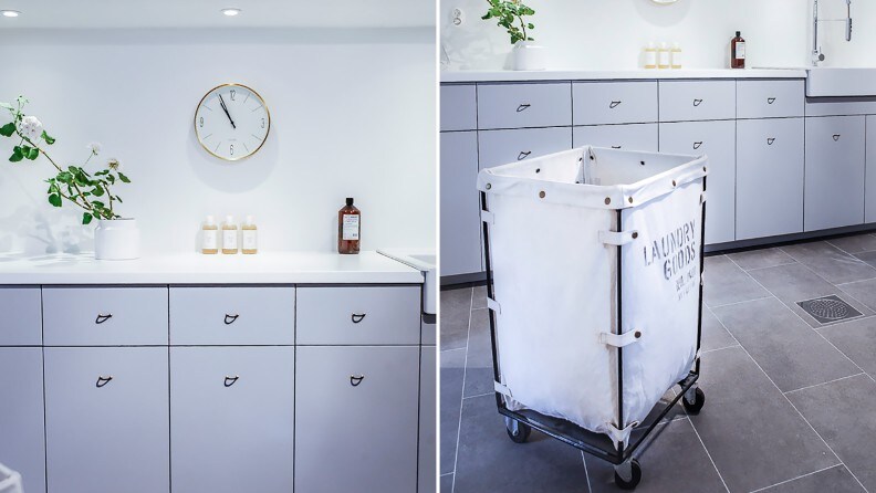 hop vaskerom malt med kritthvite fargen nordic light