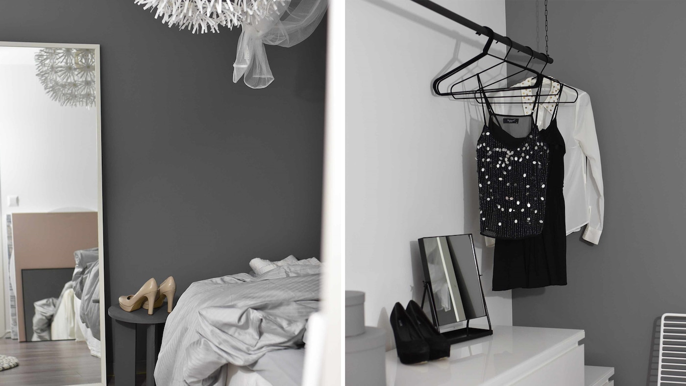 Grå vegger på soverommet @marenbaxter