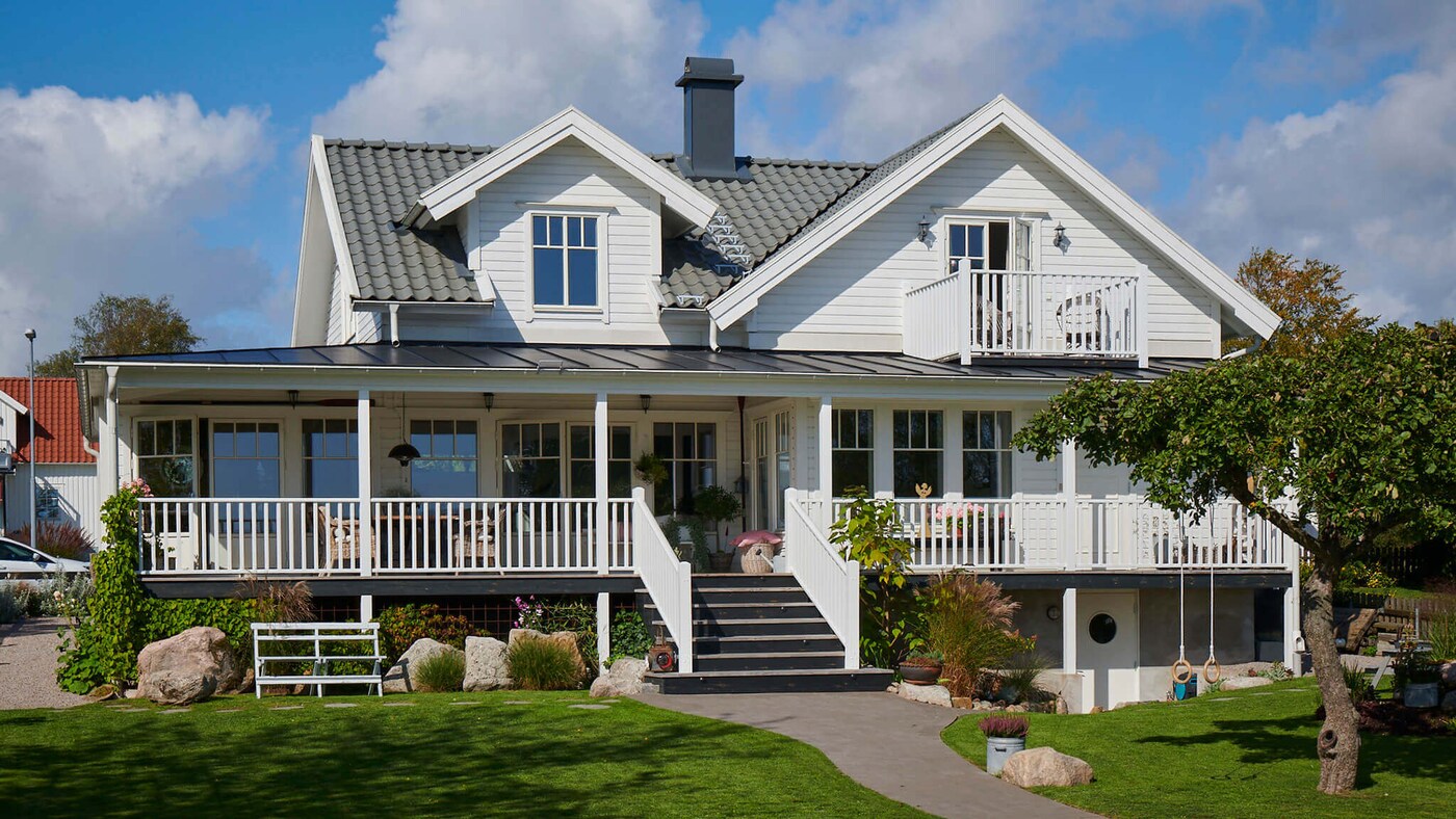 Hvite husfarger til fasaden