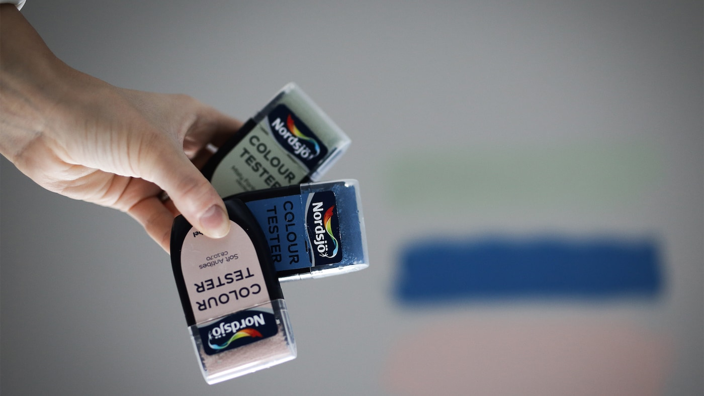 barnerom, inspirasjon, colour tester, misty fontain, emsloo, Emily Slotte, barnerominspirasjon, velge farg, prøvemale, easy2clean, dusky le havre