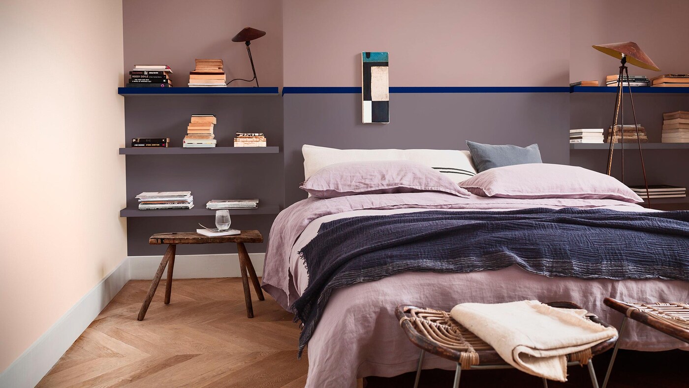 Soveromsinspirasjon med trendfarge