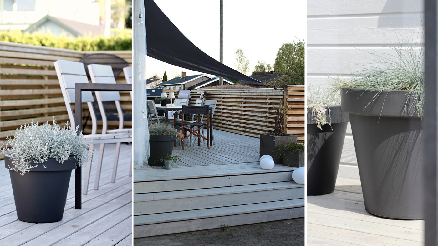 Hvit beis på terrassen