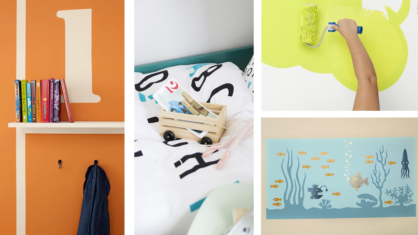 barnrumsinspiration, barnrums make-over, colour tester, barnrum, färg