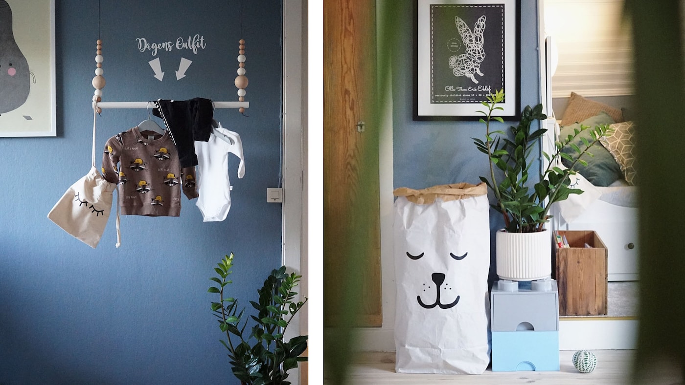 barnrum, blått barnrum, förvaring barnrum