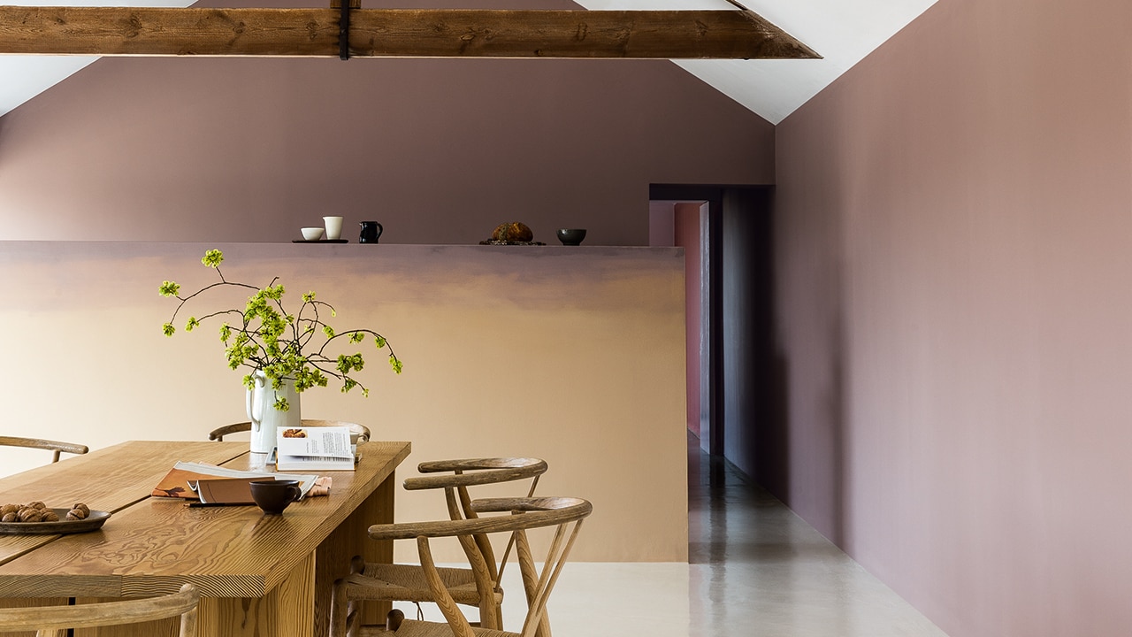 Ombre färg på väggen