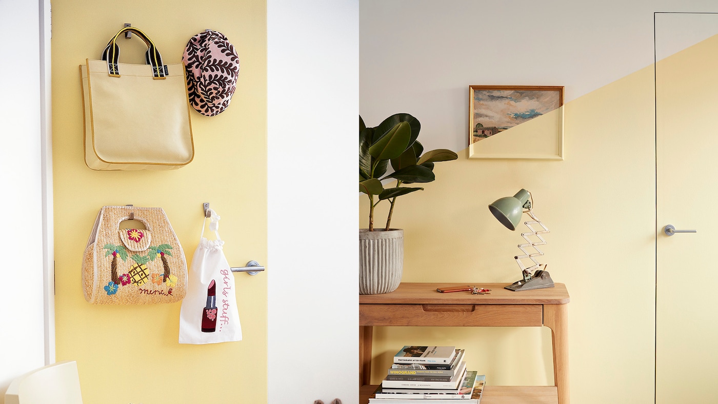 Gul och färgglad hall